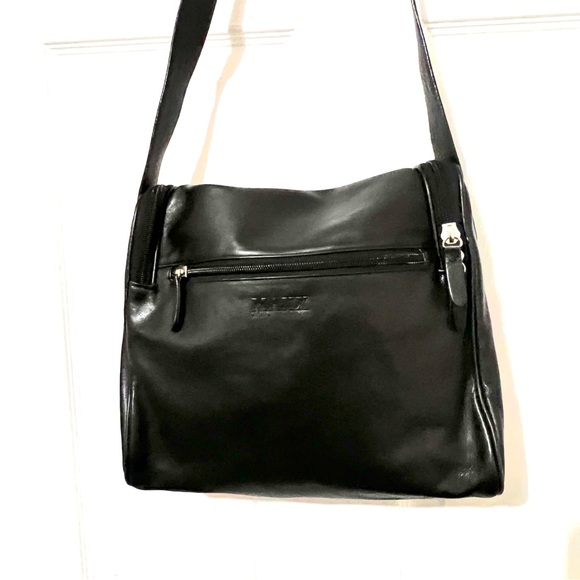 Maxx New York Black 100% Cow Leather Purse Shoulder Bag - Picture 10 of 14